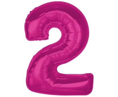 Balon foliowy Godan Smart cyfra 2, różowa, 92 cm (CH-S9R2)