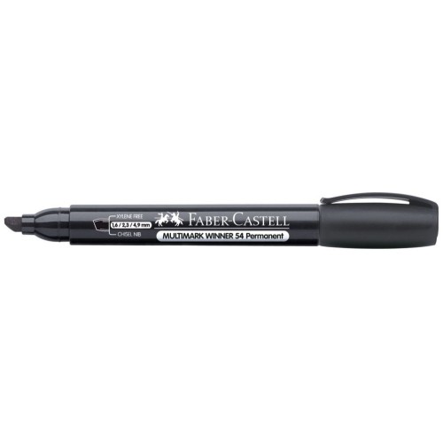 Marker permanentny Faber Castell czarny ścięta końcówka (157999)