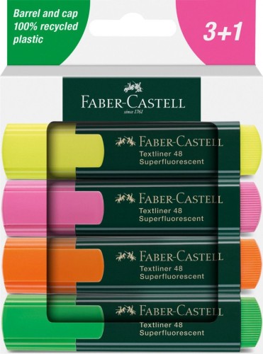 Zakreślacz Neon 4 kol. mix 1,0-5,0mm Faber Castell (254844 FC)