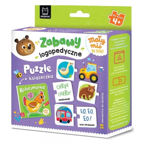 Książka dla dzieci Mały miś to lubi! Zabawy logopedyczne. Aksjomat