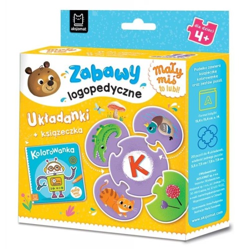 Książka dla dzieci Mały miś to lubi! Zabawy logopedyczne. Aksjomat