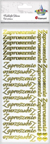Naklejka (nalepka) Craft-Fun Series Zaproszenie  ZŁOTY KOLOR Titanum