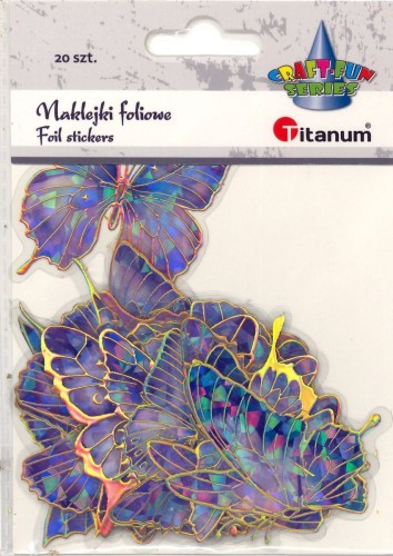 Naklejka (nalepka) Motyle fioletowe Naklejki foliowe Titanum Craft-Fun (25CR003)
