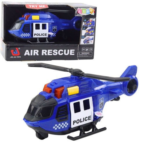Helikopter Policyjny Z Dźwigiem Światła Dźwięki Niebieski Lean (21481)