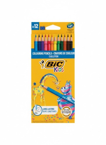 Kredki ołówkowe Evolution 12 kol 12 kol. Bic Kids (829029)