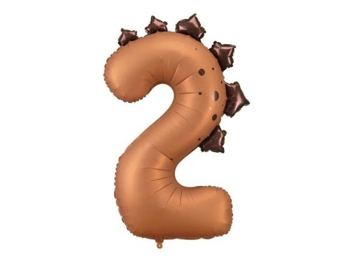 Balon foliowy Cyfra 2 dinozaur, 92 cm Partydeco (FB315-2)