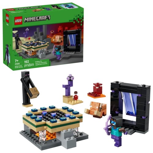 Klocki konstrukcyjne Minecraft Podróż przez portal Netheru i Kresu Lego (21584)