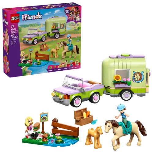 Klocki konstrukcyjne Friends Przyczepa z koniem i źrebaczkiem Lego (42695)