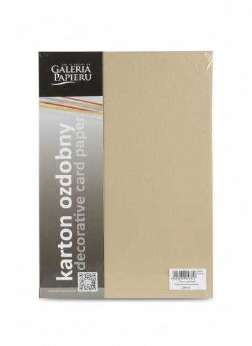 Papier ozdobny (wizytówkowy) Ryps A4 beżowy 250g Galeria Papieru (204702)