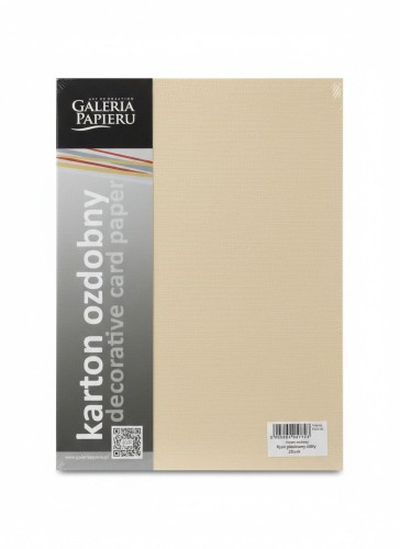 Papier ozdobny (wizytówkowy) Ryps A4 piaskowy 250g Galeria Papieru (204703)