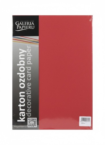 Papier ozdobny (wizytówkowy) pearl A4 Czerwony 210g Galeria Papieru (205455)