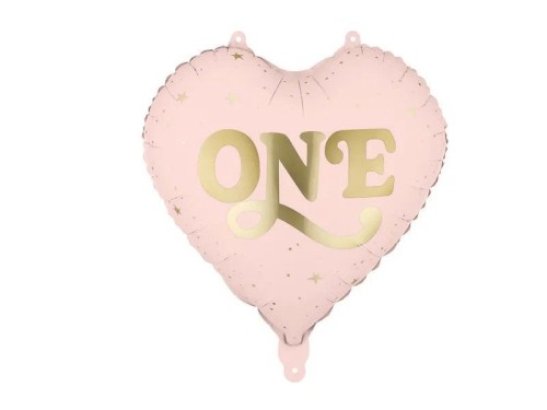Balon foliowy Serce 'One', 45 cm, jasny różowy 18cal Partydeco (FB390-081J)