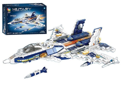 Klocki konstrukcyjne model samolotu myśliwskiego, z podstawką Adar (630734)