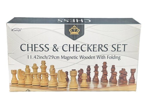 Gra logiczna szachy i warcaby drewniane, magnetyczne Adar (632202)
