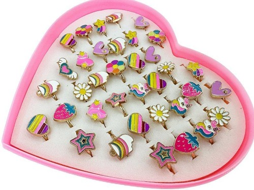 Pierścionek zestaw 36 szt., metalowe, regulowane Adar (629219)