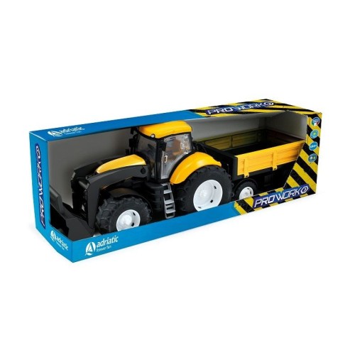 Traktor żółty Adriatic z wywrotką i łyżką w pudełku Tupiko (TŁPWP 9209)