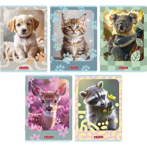 Zeszyt ANIMALS A5 16k. 70g linia podwójna kolorowa Herlitz (400206377)