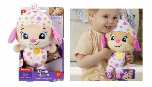 Pluszak interaktywny Ucz się i śmiej Siostrzyczka Szczeniaczka Muzyczna Przytulanka-Utulanka Polska wersja językowa Fisher Price (JMM44)