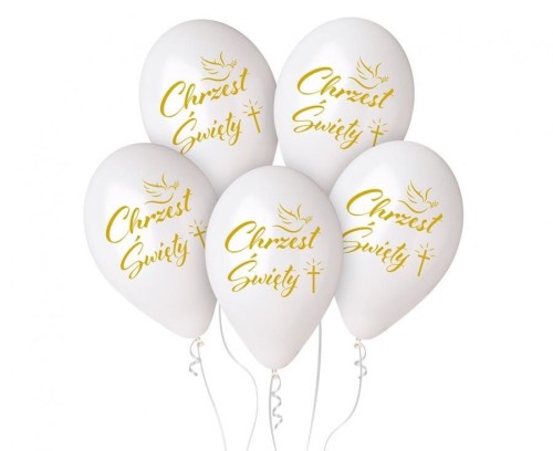 Balon gumowy Chrzest Św. (krzyż) biały 330mm 13cal Godan (GMS120/CHK)