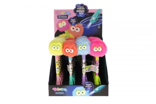 Długopis standardowy MAGICZNY UV POM POM wymazywalny wkład niebieski 0,5mm Patio (01874PTR)