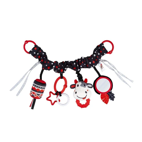 Grzechotka ZAWIESZKA DO WÓZKA KONTRASTOWA KROWA Balibazoo (BB82819)