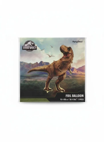 Balon foliowy Jurassic World T-Rex, 92x98 cm, brązowy Partydeco (FB336)