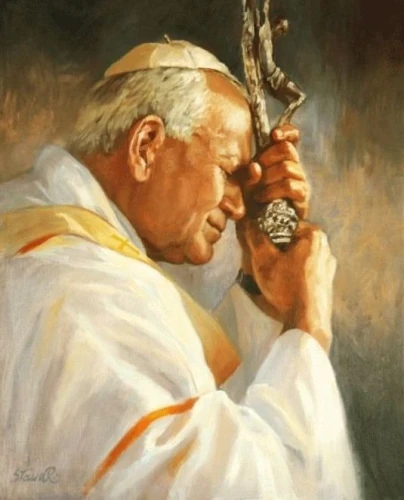Zestaw kreatywny Diamentowa mozaika Jan Paweł II Papież 40x30cm Norimpex (NO-2003034)
