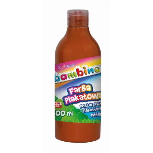 Farby plakatowe Bambino w butelce 500 ml kolor: brązowy 500ml 1 kolor. Bambino (brązowa)