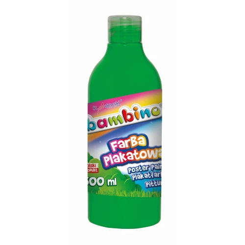 Farby plakatowe Bambino w butelce 500 ml kolor: zielona 500ml 1 kolor. Bambino (zielona)