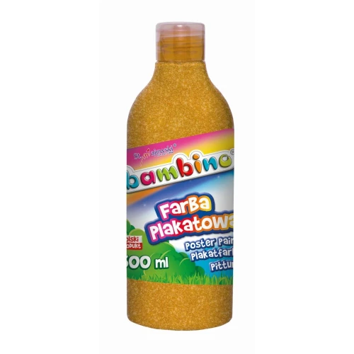 Farby plakatowe Bambino w butelce 500 ml kolor: złoty 500ml 1 kolor. Bambino (złota)