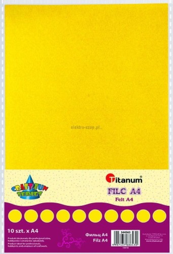Filc Titanum Craft-Fun Series A4 kolor: cytrynowy 10 ark. (089)