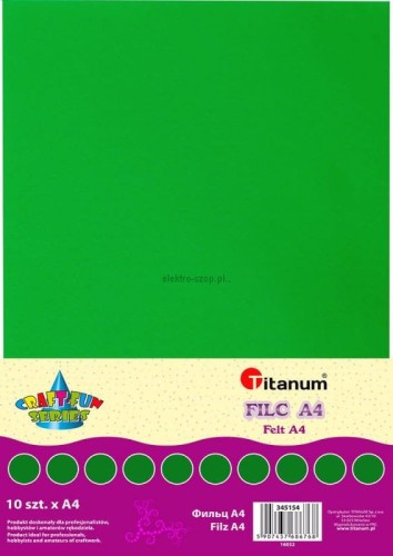 Filc Titanum Craft-Fun Series A4 kolor: zielony ciemny 10 ark. [mm:] 210x297 (345154)