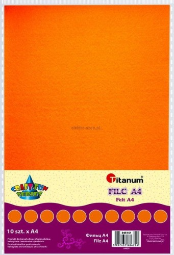 Filc Titanum Craft-Fun Series A4 kolor: pomarańczowy 10 ark. [mm:] 210x297 (016)