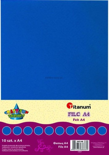 Filc Titanum Craft-Fun Series A4 kolor: niebieski 10 ark. (043)
