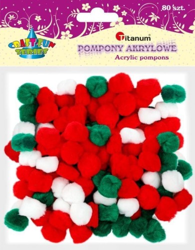 Pompony Titanum Craft-Fun Series akrylowe mix 80 szt (MT311)