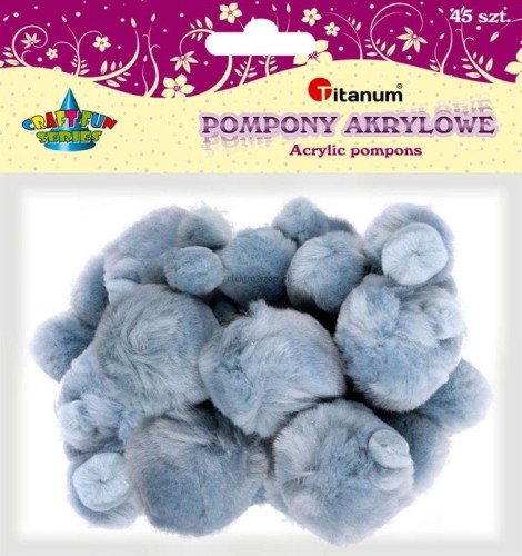 Pompony Titanum Craft-Fun Series szary jasny 45 szt (16073D)