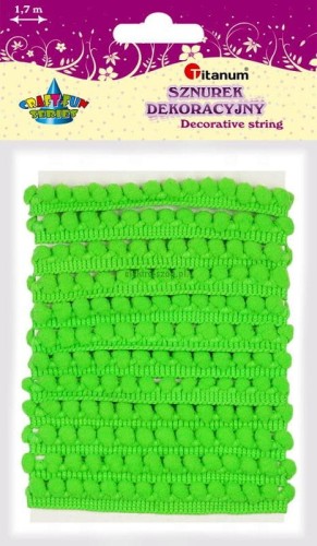 Sznurek Titanum Craft-Fun Series z pomponikami 1,7m (PJ468)