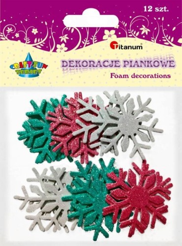 Ozdoba piankowa Titanum Craft-Fun Series płatki śniegu 12 szt (6343)