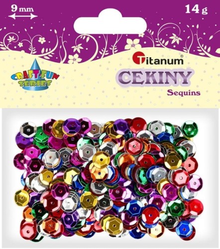 Cekiny Titanum Craft-Fun Series okrągłe kolorowe 14g (CO041)