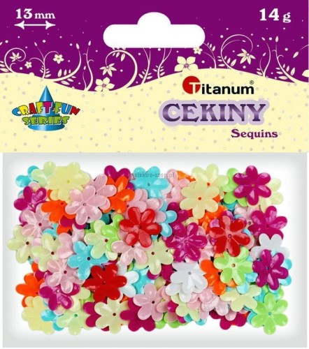 Cekiny Titanum Craft-Fun Series kwiatki kolorowe 14g (CK061)