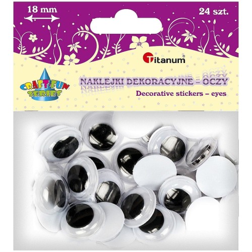 Oczka Titanum Craft-Fun Series samoprzylepne 18mm 24 szt