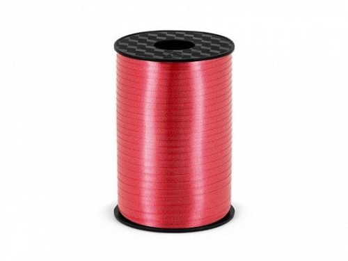 Wstążka Partydeco plastikowa czerwona, 5mm/225m 5mm (PRP5-007)