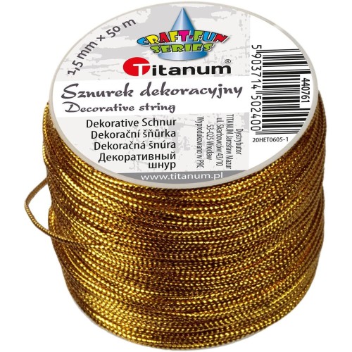 Sznurek Titanum Craft-Fun Series złoty 50m (20HET0605-1)