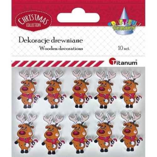 Guziki Titanum Craft-Fun Series renifery mix 10 szt (MTCR-WDC945)