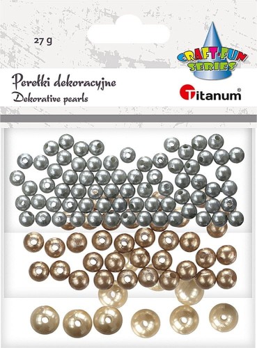 Perełki Titanum Craft-Fun Series srebrne, miedziane, kość słoniowa mix (5047)