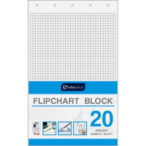Blok do tablic flipchart Interdruk A1 20k. 80g krata [mm:] 1000x640 (FLI20#)