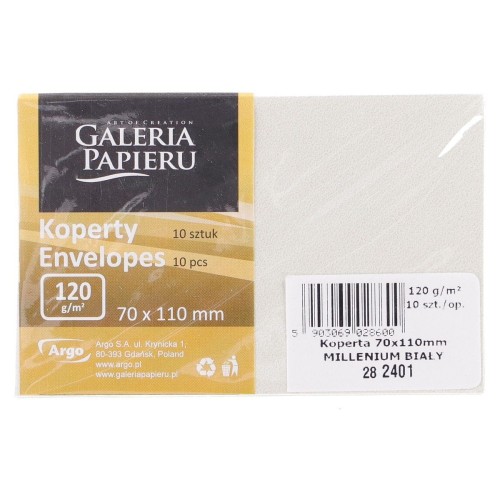 Koperta Galeria Papieru millenium - biały [mm:] 70x110 (282401) 10 sztuk