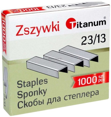 Zszywki 23/13 Titanum 1000 szt