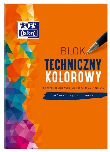 Blok techniczny Oxford Oxford A3 kolorowy 225g 10k (400093234)