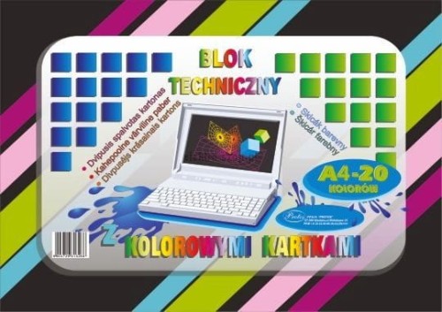 Blok techniczny Protos kolor A4 mix 160g 20k